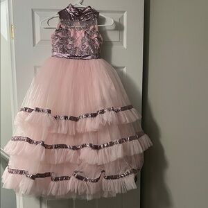 Pink and Purple Layered Tulle Dress